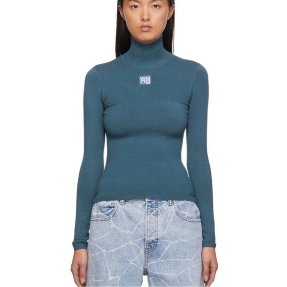 Wang Navy Blue Turtleneck Sweater - Picture 1 of 7